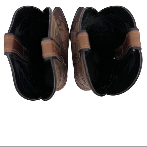 Laredo Womens Brown Leather Vintage Western Cowgirl Boots US 7.5M Pull On USA - Picture 7 of 11